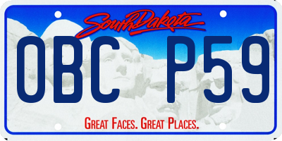 SD license plate 0BCP59