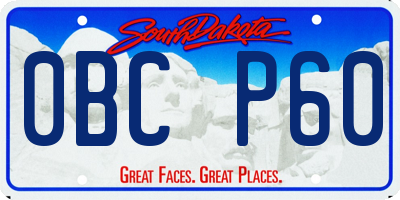 SD license plate 0BCP60