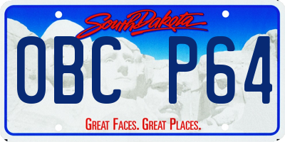 SD license plate 0BCP64