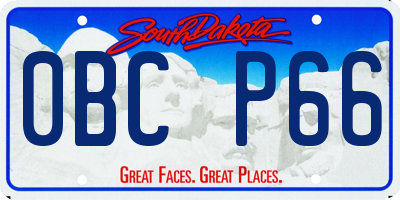 SD license plate 0BCP66