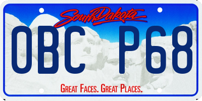 SD license plate 0BCP68