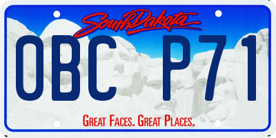 SD license plate 0BCP71