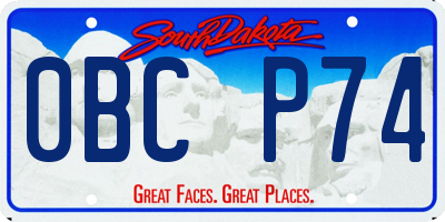 SD license plate 0BCP74