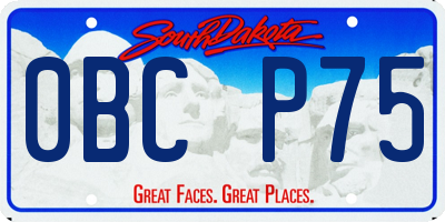 SD license plate 0BCP75