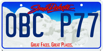SD license plate 0BCP77
