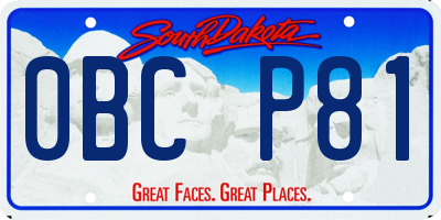 SD license plate 0BCP81