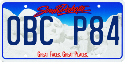SD license plate 0BCP84