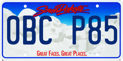 SD license plate 0BCP85