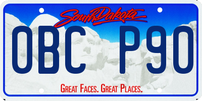SD license plate 0BCP90