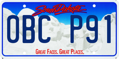 SD license plate 0BCP91