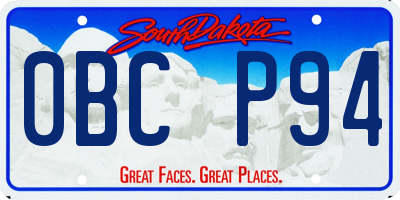 SD license plate 0BCP94