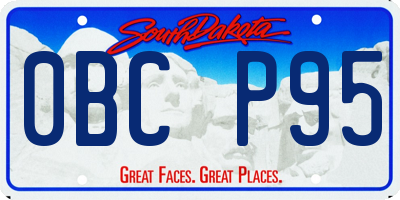 SD license plate 0BCP95