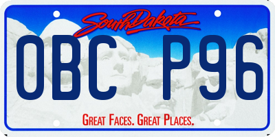 SD license plate 0BCP96