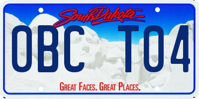 SD license plate 0BCT04