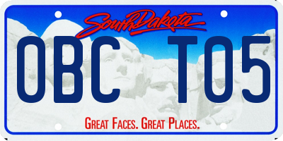 SD license plate 0BCT05
