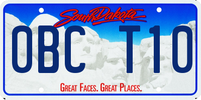 SD license plate 0BCT10