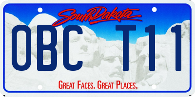 SD license plate 0BCT11
