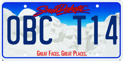 SD license plate 0BCT14