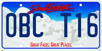 SD license plate 0BCT16