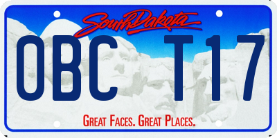 SD license plate 0BCT17