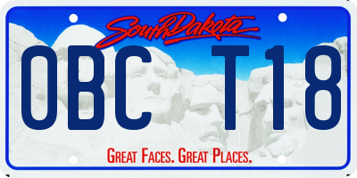 SD license plate 0BCT18
