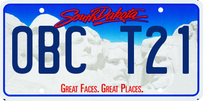 SD license plate 0BCT21
