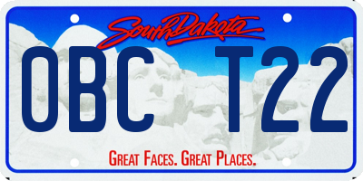 SD license plate 0BCT22