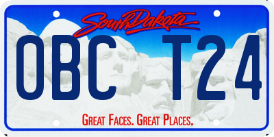 SD license plate 0BCT24