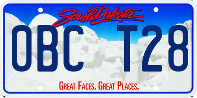 SD license plate 0BCT28