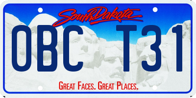 SD license plate 0BCT31