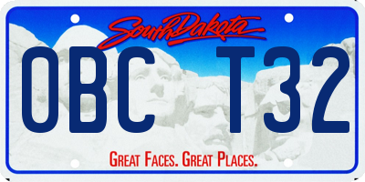 SD license plate 0BCT32