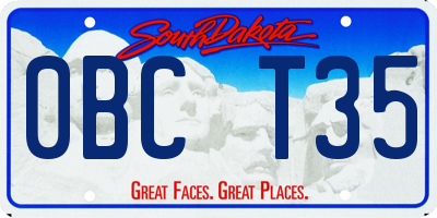 SD license plate 0BCT35
