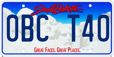 SD license plate 0BCT40