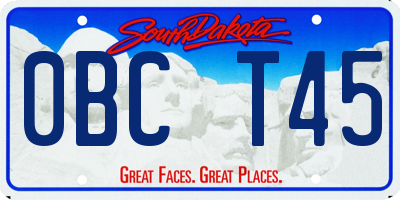SD license plate 0BCT45