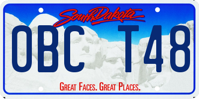 SD license plate 0BCT48