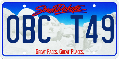 SD license plate 0BCT49