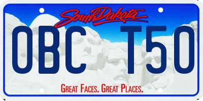SD license plate 0BCT50