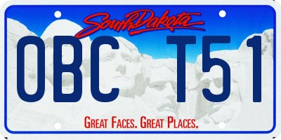 SD license plate 0BCT51