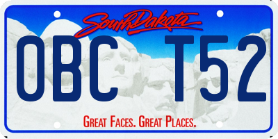 SD license plate 0BCT52