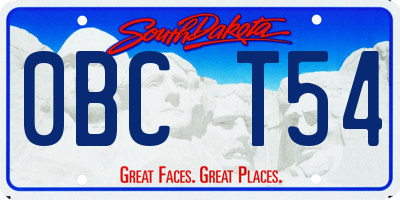 SD license plate 0BCT54