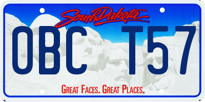 SD license plate 0BCT57