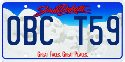 SD license plate 0BCT59