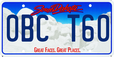 SD license plate 0BCT60