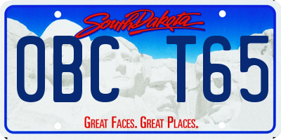 SD license plate 0BCT65