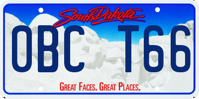 SD license plate 0BCT66