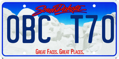 SD license plate 0BCT70