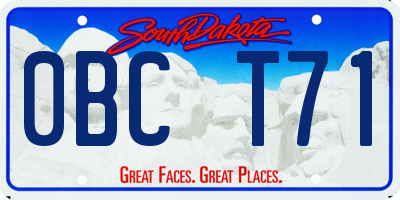 SD license plate 0BCT71
