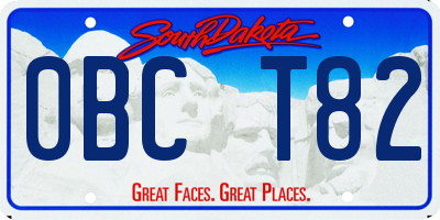 SD license plate 0BCT82
