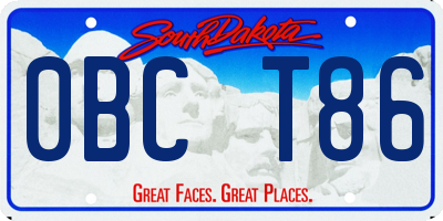 SD license plate 0BCT86