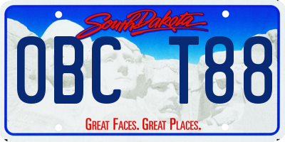 SD license plate 0BCT88
